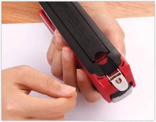 Vista 6 de PaperPro Grapadora accionada por resorte, capacidad para 25 hojas, rojo/blanco (1117)