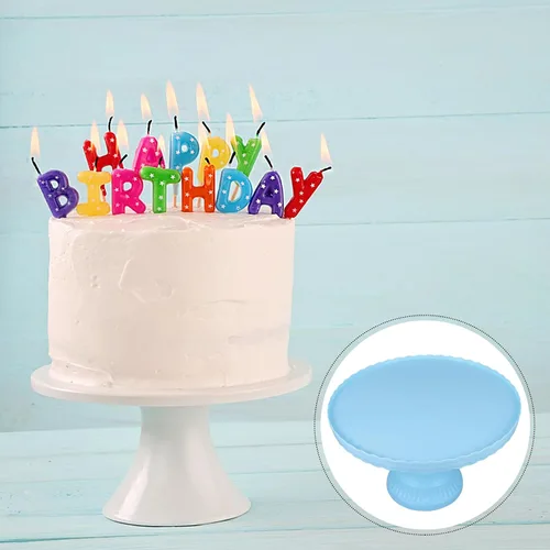 Vista 6 de PRETYZOOM Soporte de plástico para tartas con pies, redondo, soporte para cupcakes, cumpleaños, boda, elevado, para tartas, pasteles, macarrones