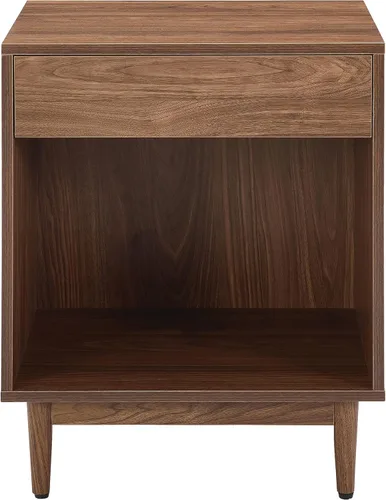 Vista 4 de Crosley Furniture Liam - Mesa auxiliar y soporte para tocadiscos con almacenamiento para discos de vinilo, nogal