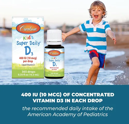 Vista 7 de Carlson - Super Daily D3 para niños, gotas de vitamina D para niños, 400 UI por gota, suministro de 1 año, salud cardíaca e inmunológica