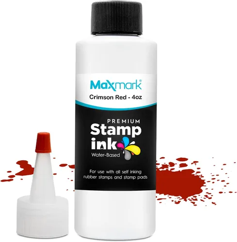 Vista 63 de MaxMark Premium - Tinta de recarga con punta de control en botella para sellos autoentintados, color negro - 1 onza