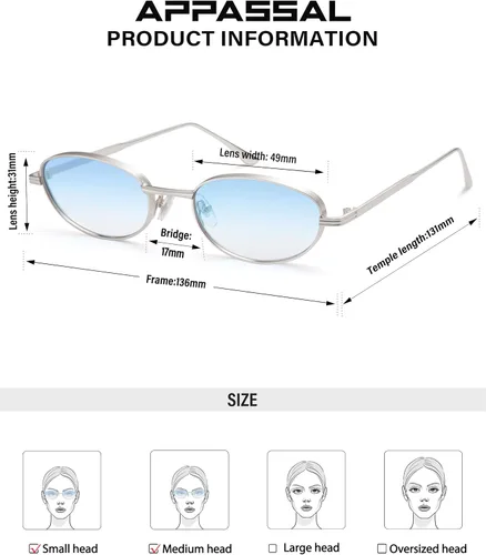 Vista 4 de Gafas de sol ovaladas retro para mujer, tonos clásicos de moda Y2k Sunnies AP3747