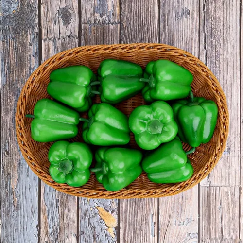 Vista 7 de Gresorth 8pcs Artificial Big Bell Pimienta Verde Decoración Vegetal Falso Casa Gabinete de Cocina