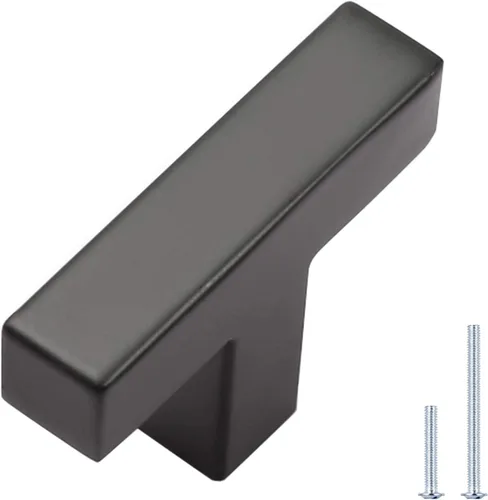 Vista 16 de Juego de manijas de puerta de acero inoxidable de 1/2 de ancho, esquinas cuadradas, para armario de cocina