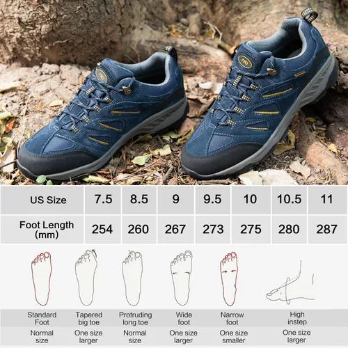 Vista 6 de TFO Zapatos de senderismo transpirables para hombre ligeros antideslizantes suaves resistentes a desgarros para exteriores senderismo caminatas