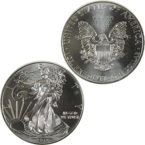 Vista 4 de Moneda de lingote sin circular Águila de Plata Americana de 2012 de 1 dólar