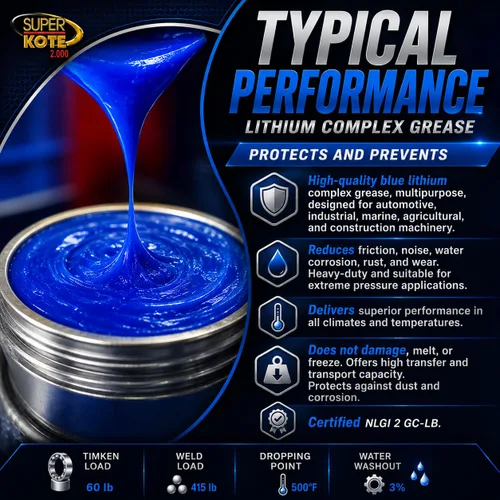 Vista 5 de Grasa compleja de litio Lubricante Superkote 2000 Multipurpose NLGI 2 EP Alta temperatura Automotriz Construcción Industria