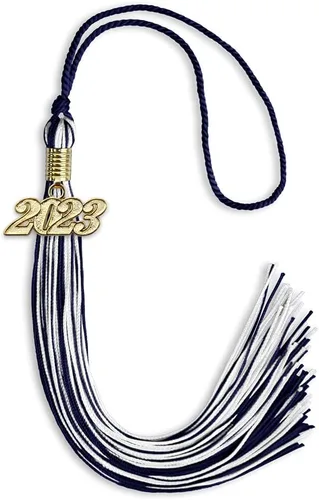 Vista 278 de Endea Graduation - Borla de doble color mixto con fecha dorada (negro/dorado antiguo, 2021)