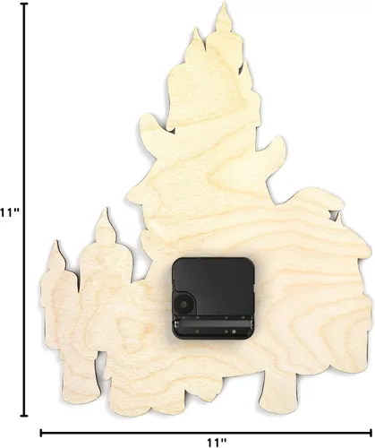 Vista 8 de Reloj de pared de madera para sala de estar, pegatinas de números de bricolaje, ecológico, cocina, pentáculo, café, corte láser, 666, lindo arte