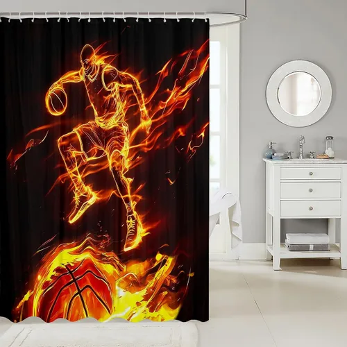 Vista 50 de Decorative White Baseball Shower Curtain Waterproof Polyester Fabric,Red Baseball Bat Bath Curtain Home Bathroom Decor Hanging Curtain with Hooks 72