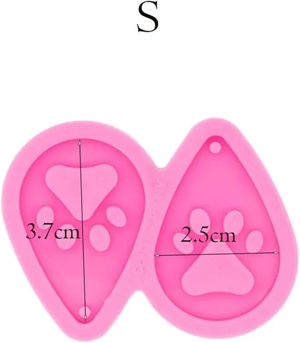 Vista 2 de Angel Wings Moldes de resina de silicona con forma de gota de agua con pata de oso hueca, moldes de resina epoxi para aretes, joyería de resina