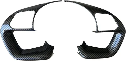Vista 7 de Ruihe Funda de volante de color de fibra de carbono moldura apta para Hyundai Elantra, Santa Cruz, Tucson 2021-2025 diseño universal y accesorio