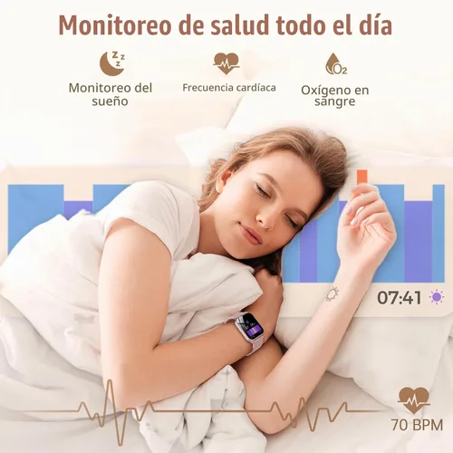 Vista 4 de Relojes inteligentes para mujer, rastreador de fitness HD de 1.83 pulgadas (respuesta/hacer llamadas), IP68 impermeable, más de 120 modos deportivos