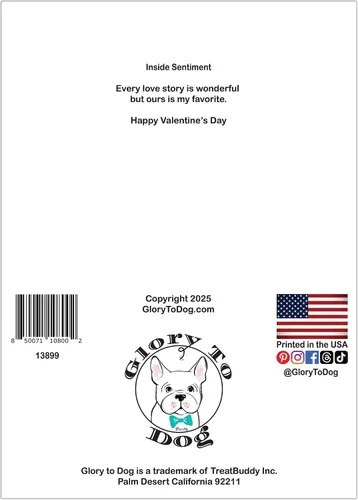 Vista 6 de Glory To Dog A Little Valentine's Toast - Tarjeta de felicitación con sobre de correo para tarjetas de felicitación