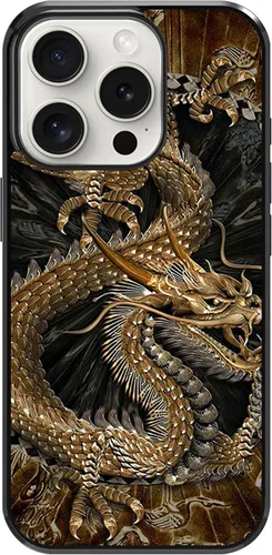Vista 108 de Funda para iPhone Air - Funda de teléfono con patrón de dragón dorado chino - Funda de TPU con protección de absorción de impactos