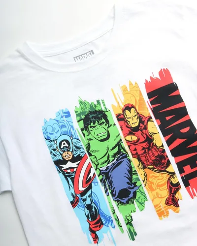 Vista 3 de Marvel Avengers Black Panther Captain America Iron Man Hulk Hulk Hulk Paquete de 4 camisetas de manga corta