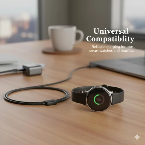Vista 6 de Luqeeg Cargador de reloj de pulsera, 1 uds., cable de carga USB, cable de carga de goma TPE suave cable de carga, accesorios para pulsera