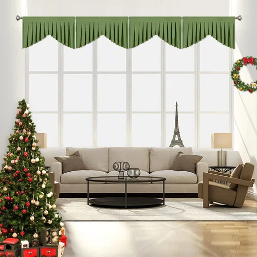 Vista 20 de Cenefas para Sala de Estar Amarillo Brillante Opacas con Bolsillo para Barra Cenefas para Ventanas, Paquete de 1 (Amarillo Brillante 39" An x 20" L)