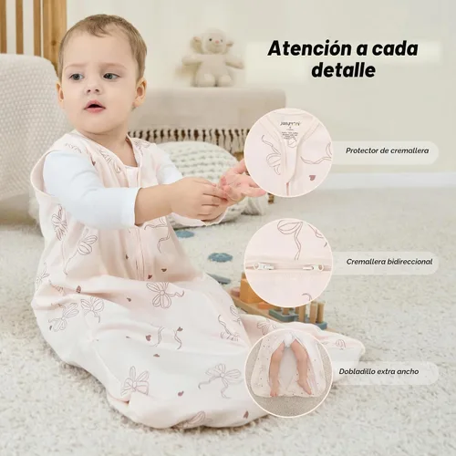 Vista 2 de JELLYMONI Saco de dormir para bebé de 0 a 6 meses, 100% algodón, paquete de 3, 0.5 TOG, manta vestible para bebé, saco de dormir para bebé