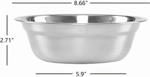 Vista 3 de 4 paquetes de cuencos de acero inoxidable para mezclar, cuencos para servir, 8.66 pulgadas
