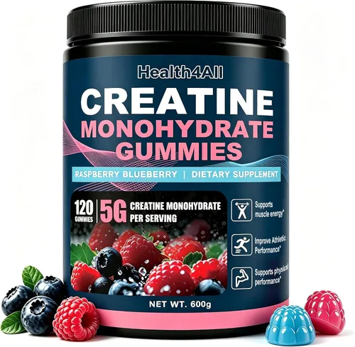 Vista 10 de Health4All Gomitas de monohidrato de creatina, 0.18 oz para hombres y mujeres, gomita de creatina para fortaleza, energía y apoyo al crecimiento