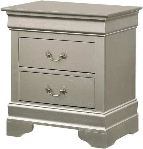 Vista 15 de Glory Furniture Louis Phillipe - Mesita de noche con 2 cajones, color blanco