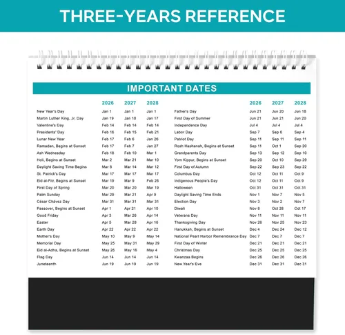 Vista 6 de Calendario de escritorio 2026-2027 – Calendario de escritorio de julio de 2026 a diciembre de 2027, calendario de 10 x 8.3 pulgadas, calendario
