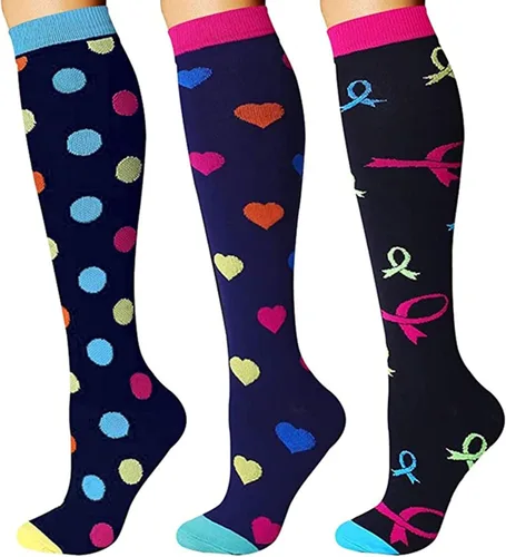 Vista 2 de Calcetines de compresión para mujeres y hombres, 35 pares de circulación de 20-30 Mmhg, locos, lindos, calcetines de mejor apoyo para enfermeras