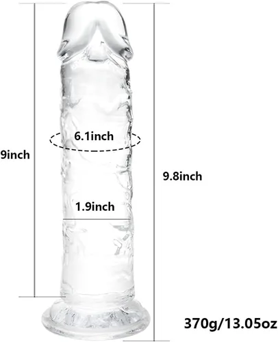 Vista 2 de Umania Consolador grande de 10 x 1.9 pulgadas para mujeres sexuales, material seguro para el cuerpo, pene grande realista con fuerte ventosa