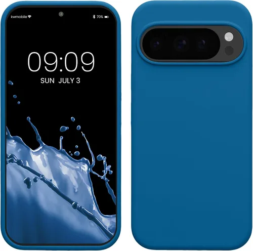 Vista 31 de kwmobile Funda Compatible con Google Pixel 6 Pro - Funda de teléfono de silicona TPU con acabado suave - Azul Arrecife