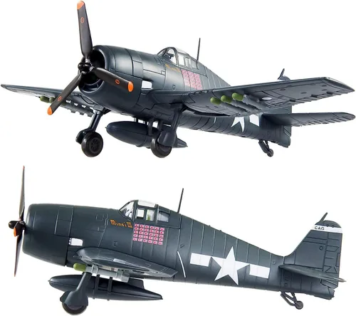 Vista 4 de Fighter Jet Modelo 1/72 Escala US F6F Hellcat Modelo de avión fundido a presión Modelo de avión Modelo de avión Modelo de Avión para Colección