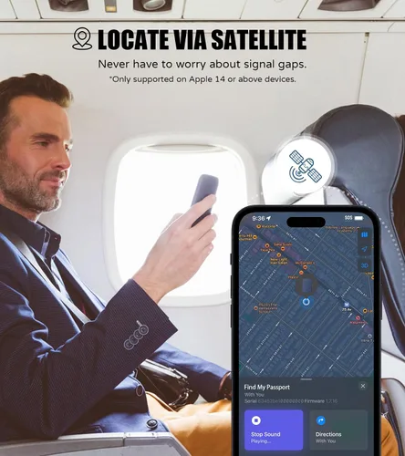 Vista 21 de Coredy Soporte para pasaporte con rastreador Bluetooth, funciona con Apple Find My (solo iOS), cubierta de pasaporte localizada, indicador de sonido