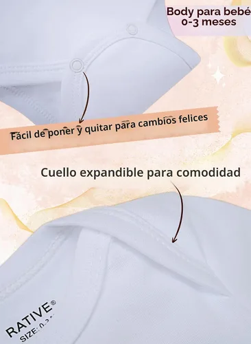 Vista 2 de RATIVE Manoplas para bebé sin arañazos, guantes suaves para recién nacidos Set de regalo de manga larga de 0.0-19.7 ft