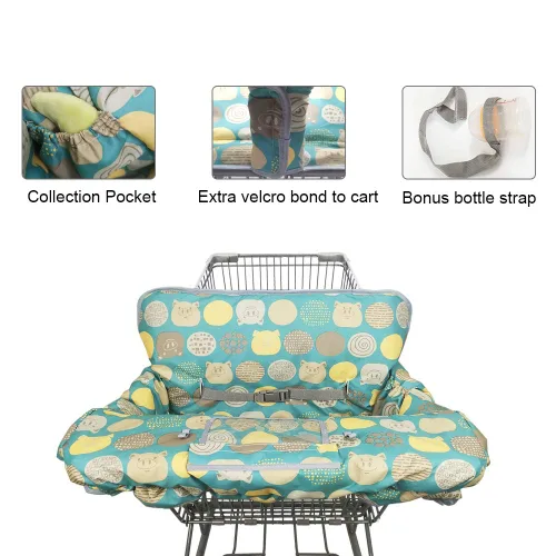 Vista 4 de Fundas para carrito de compras para bebé, niña, funda para silla alta para niño, cubierta para carrito de comestibles (Polka Cute)