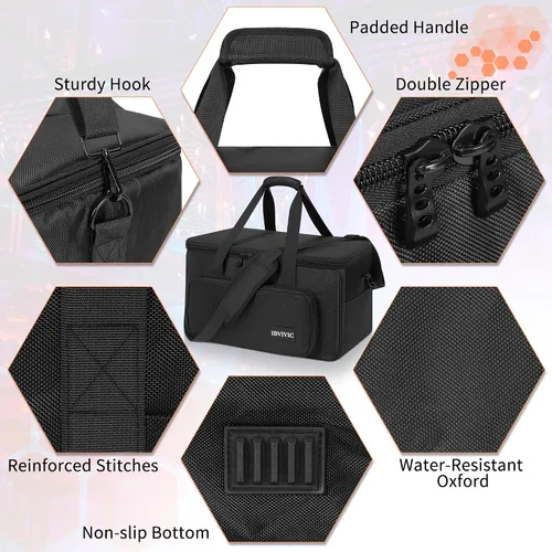Vista 5 de IBVIVIC 4 Par Light Bag Funda Rígida Acolchada para Almacenamiento de Luces de Parola de Escenario