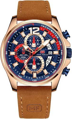 Vista 3 de KXAITO Relojes para hombre, reloj cronógrafo deportivo militar, resistente al agua, correa de cuero de silicona luminosa, relojes casuales