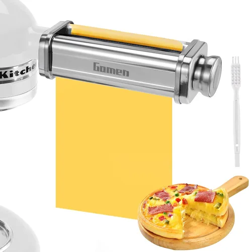 Vista 8 de Rodillo de pasta para batidora de pie Kitchenaid, máquina de pasta para accesorios de mezclador Kitchenaid, accesorio de pasta de acero inoxidable