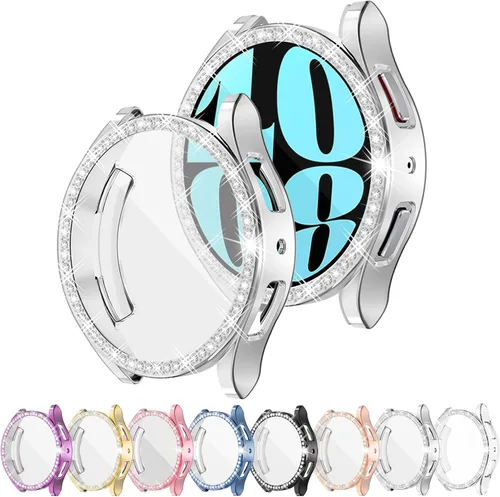 Vista 23 de RICHONE Compatible con Samsung Galaxy Watch 5 y Watch 4 y FE 40 mm Protector de pantalla Estuches de strass, Accesorios de cubiertas protectoras