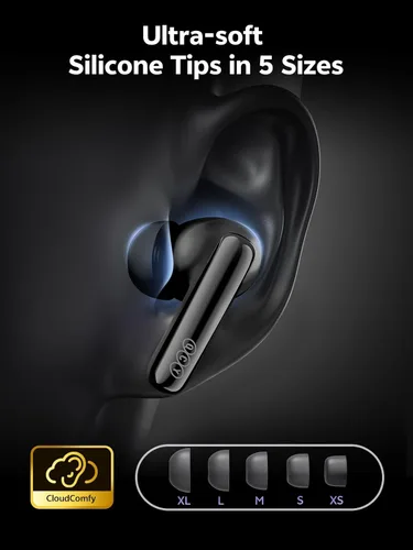 Vista 12 de QCY MeloBuds N70 Auriculares inalámbricos híbridos adaptativos con cancelación activa de ruido, Bluetooth 6.0 con 6 micrófonos para llamadas claras