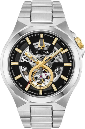 Vista 9 de Bulova Reloj Automático Clásico de Apertura Abierta para Hombre
