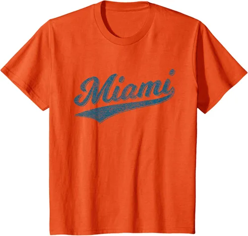 Vista 19 de Camiseta de estilo vintage de Miami Florida VARSITY SCRIPT Sports, gris, S