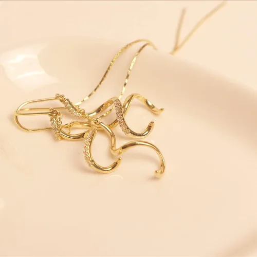 Vista 5 de Sonateomber Aretes de cadena larga de oro para mujer, aretes de hilo colgantes de moda, regalo de joyería