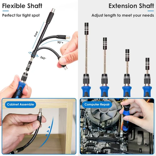 Vista 5 de Destornillador de precisión electrónica de 142 piezas con kit de herramientas de reparación magnética de 120 puntas para iPhone, MacBook