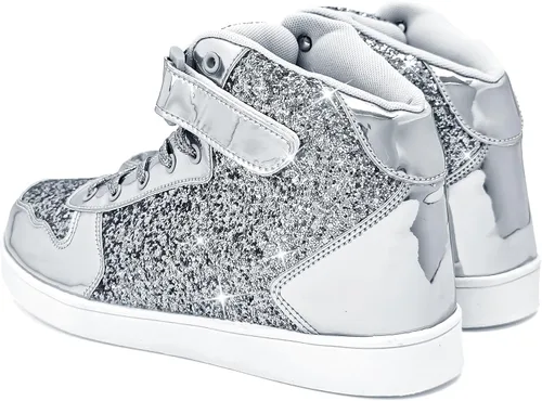 Vista 4 de Wooowyet Zapatos con purpurina para niños y niñas, regalo para fiestas, cumpleaños, Navidad, Halloween