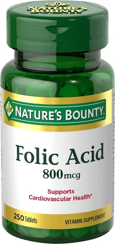 Vista 9 de Nature's Bounty Suplemento de Ácido Fólico, Apoya la Salud Cardiovascular, 800 mcg, 250 Tabletas Suplementos para mujeres, 800 mcg