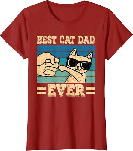 Vista 40 de Best Cat Dad Ever Vintage Funny Cat Lover Retro Men T-Shirt Asphalt Grey