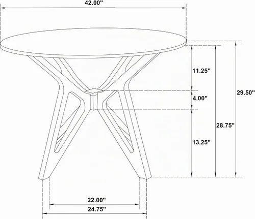 Vista 3 de Coaster Elowen 108440 - Mesa de comedor redonda de madera de nogal