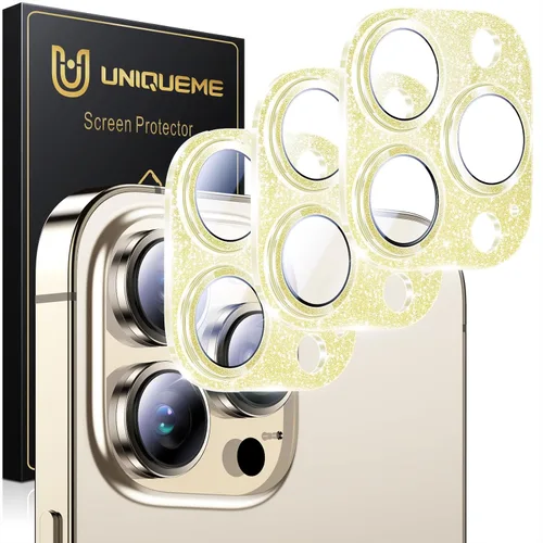 Vista 54 de UniqueMe para Paquete de 3 Protectores de Lente de Cámara para iPhone 15 Pro/iPhone 15 Pro Max, [Protección contra Caídas] [Compatible con Fundas]