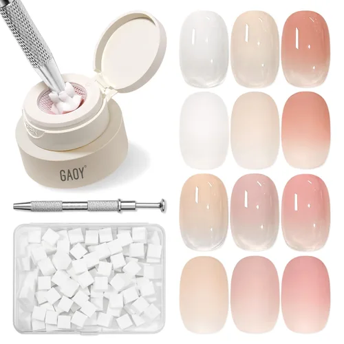 Vista 7 de GAOY Kit de Gel de Pintura Ombré con Cojín, 6 Colores de Gel de Palmaditas Degradado con Esponjas y Herramienta de Agarre, para Uñas Ombré Mezcla