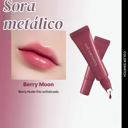 Vista 3 de LIP-PRESSION Metal Serum Gloss Brillo de labios coreano (Berry Moon)